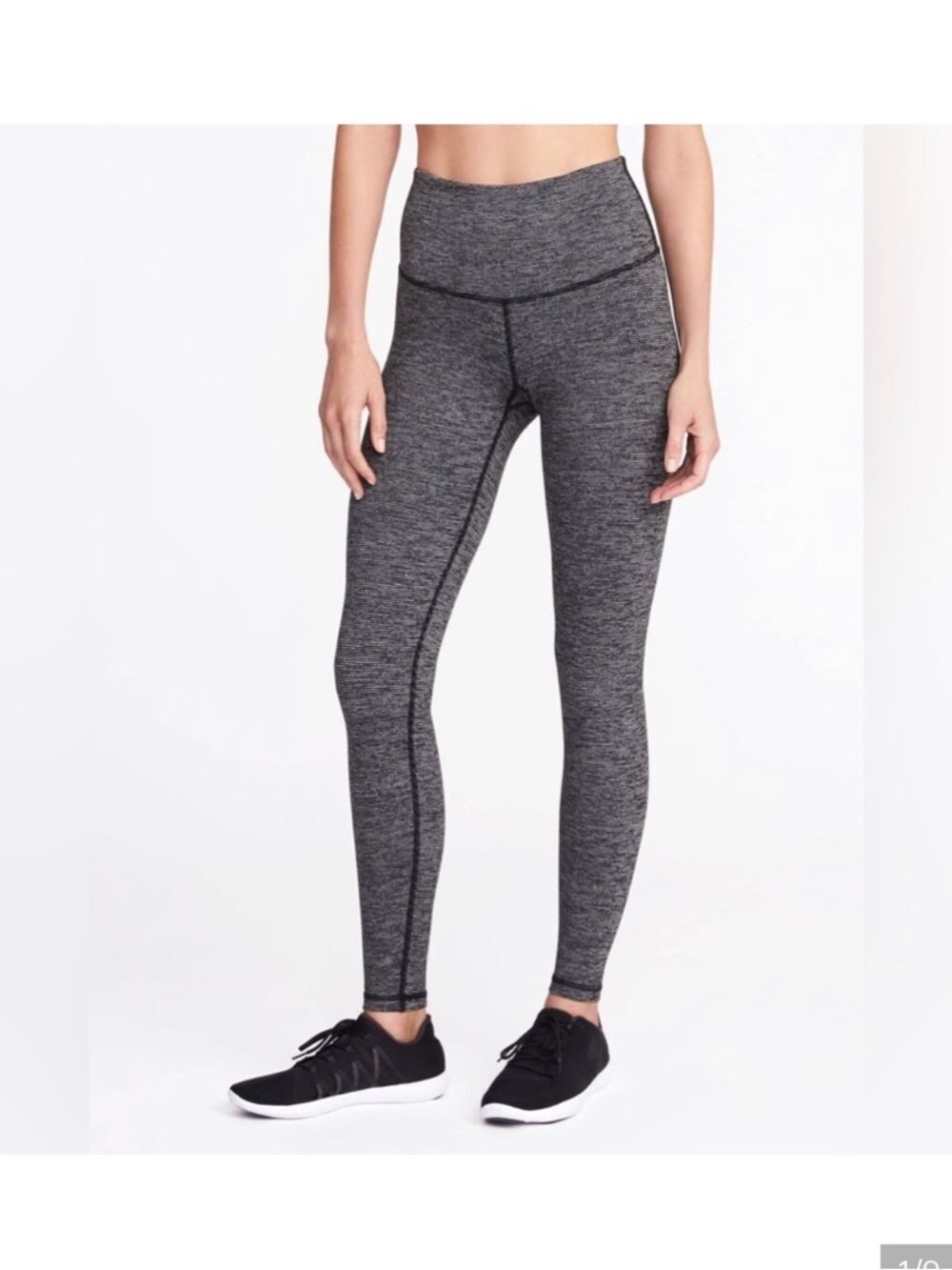 Lululemon Herringbone Wunder Under Leggings Size 2 Heathered Black Gray